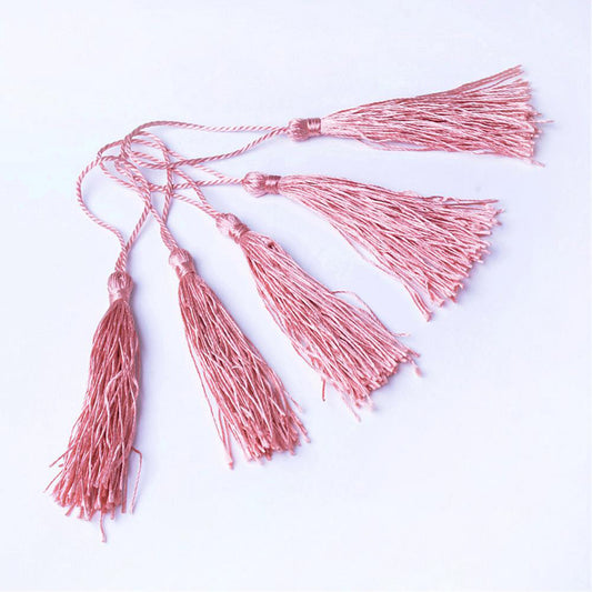 10 pcs Dusky Pink Bookmark Tassels, Silky Craft Tassels, Decorative Tassel Sewing, Tassle for Resin Bookmarks