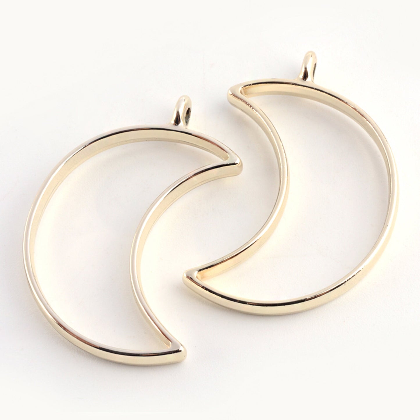 10 pcs Open Back Moon Resin Bezel Jewellery pendant, UV resin pendant bezel