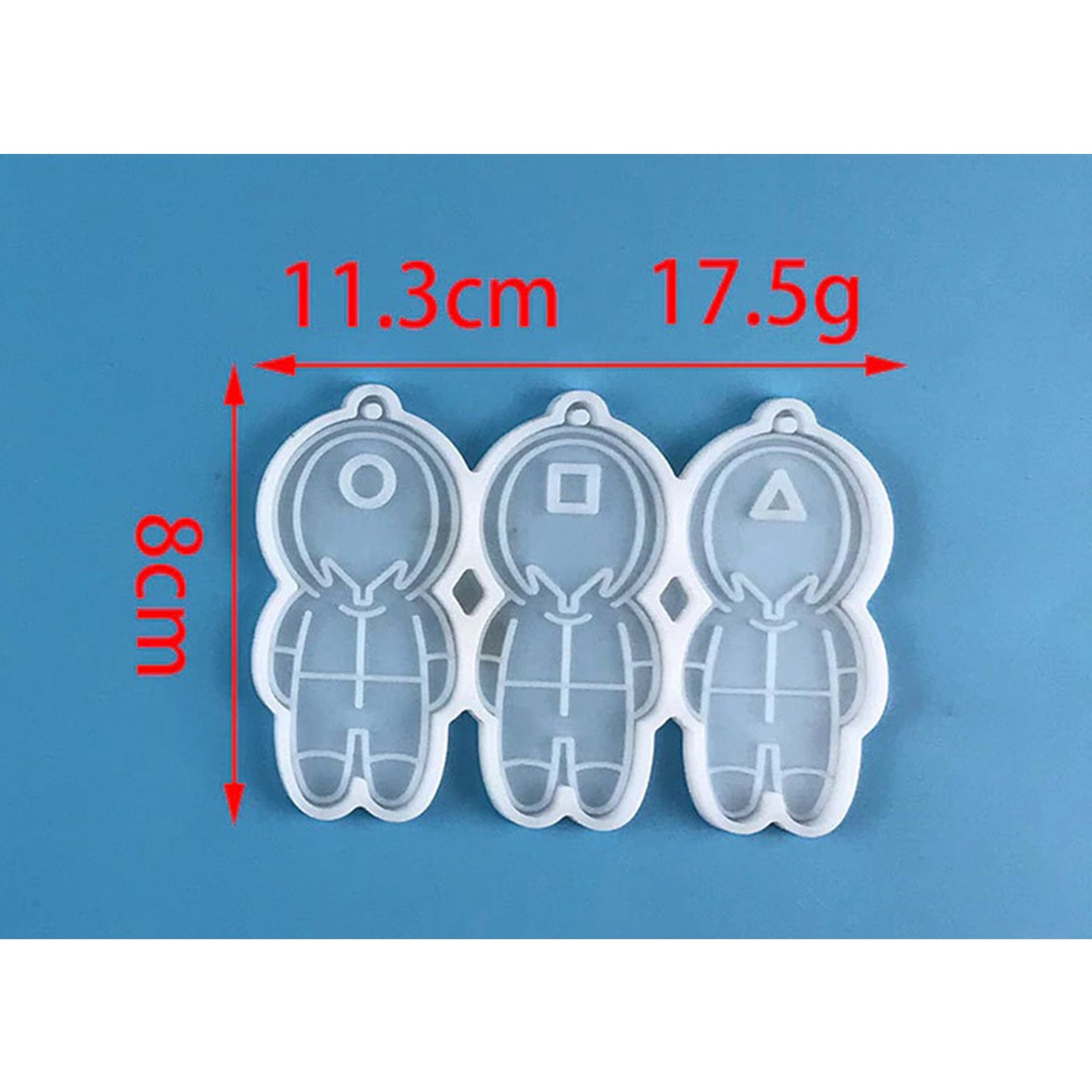 Squid Game Keychain Silicone Mould, Masked Men Epoxy Resin Pendant Mold, Squid Game Mold, Craft Mold, Shiny Keychain Mold