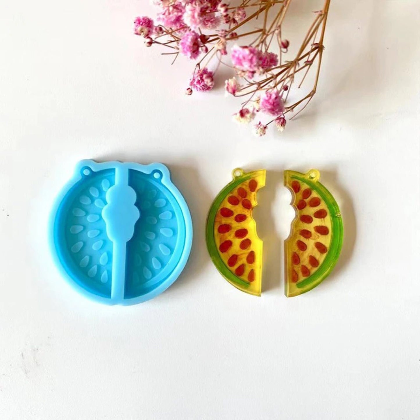 Watermelon Earrings Silicone Mould, Melon Slices Epoxy Resin Pendant Mold, Fruit Earrings Mould, WatermelonCharm DIY Craft Molds