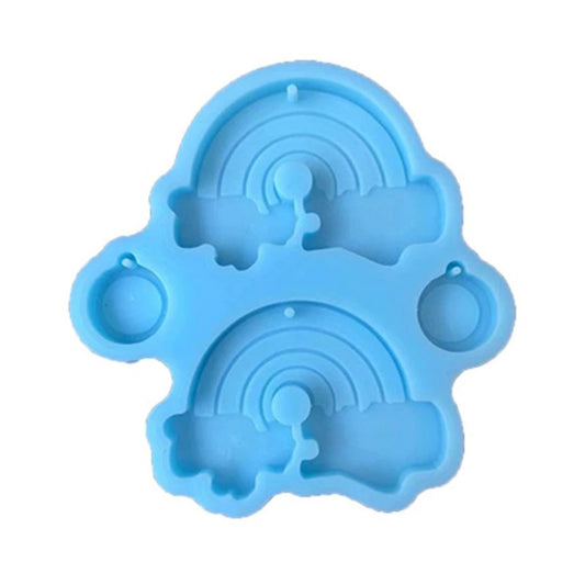 Rainbow Earrings Silicone Mould, Rainbow Epoxy Resin Pendant Mold, Cute Rainbow Earrings Mould, RainbowCharm DIY Craft Molds