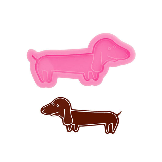 Sausage Dog Keychain Silicone Mould, Epoxy Resin Pendant Mold, Dachshund Dog Keychain Mold, Polymer Clay Jewellery Mold, Shiny Keychain Mold