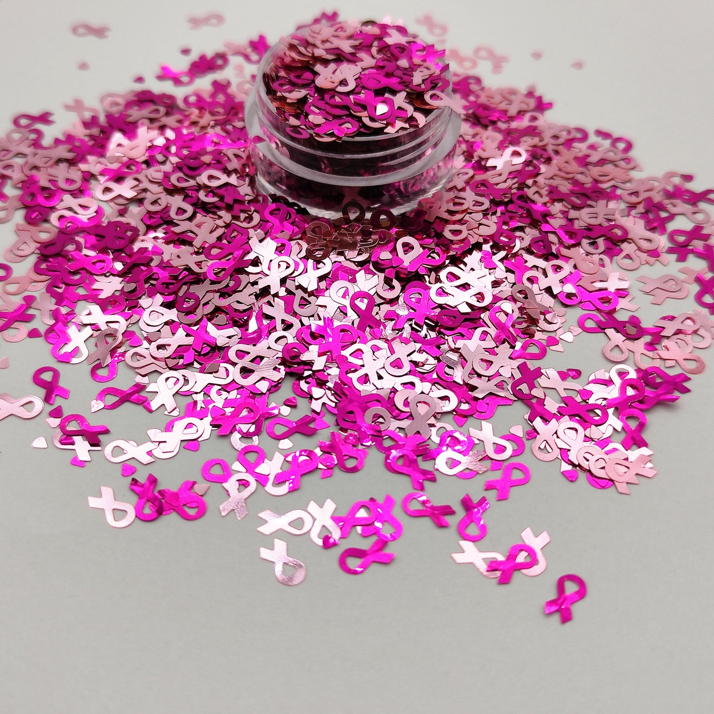 Pink Ribbon Glitter, Pink Breast Cancer Ribbon Nail Art Glitter, Pink Ribbon Shape Sequins, Resin Supplies