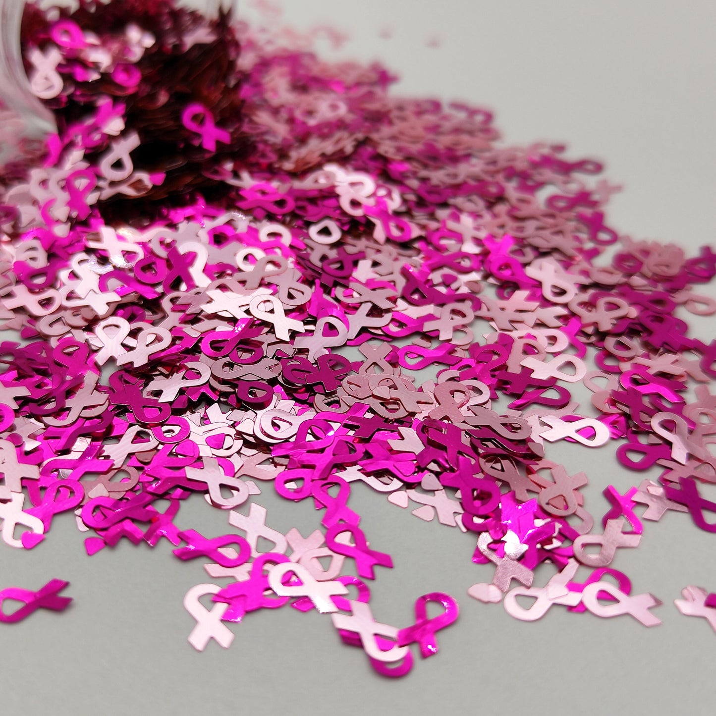 Pink Ribbon Glitter, Pink Breast Cancer Ribbon Nail Art Glitter, Pink Ribbon Shape Sequins, Resin Supplies