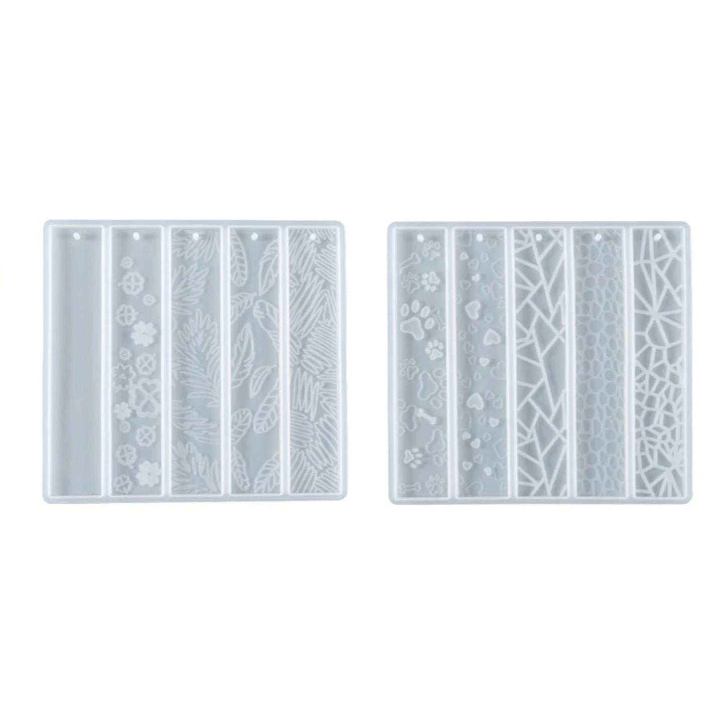 Bookmark Silicone Mould, 5 Cavity Embossed Bookmark Mould, Floral Imprinted Resin Mold, Hearts Resin Art, Craft Supplies, Resin Supplies