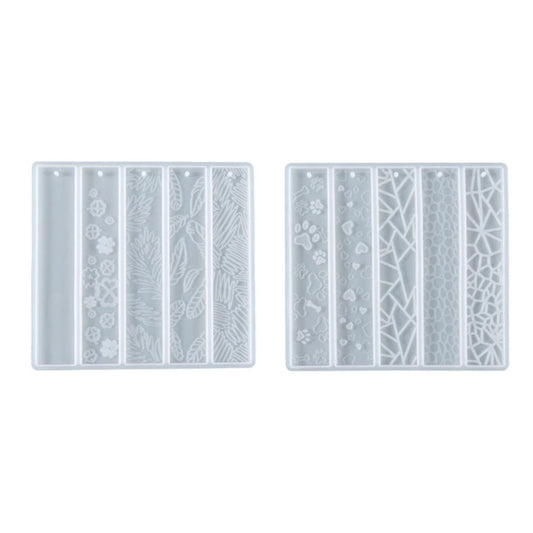 Bookmark Silicone Mould, 5 Cavity Embossed Bookmark Mould, Floral Imprinted Resin Mold, Hearts Resin Art, Craft Supplies, Resin Supplies