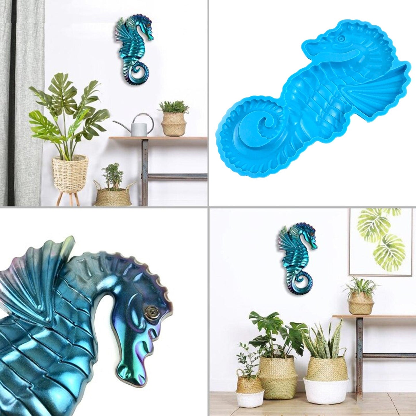 Seahorse Wallhanging Silicone Mould, Sea Horse Jesmonite Casting Mold, Seahorse Home Wall Decoration Mould, Resin Supplies