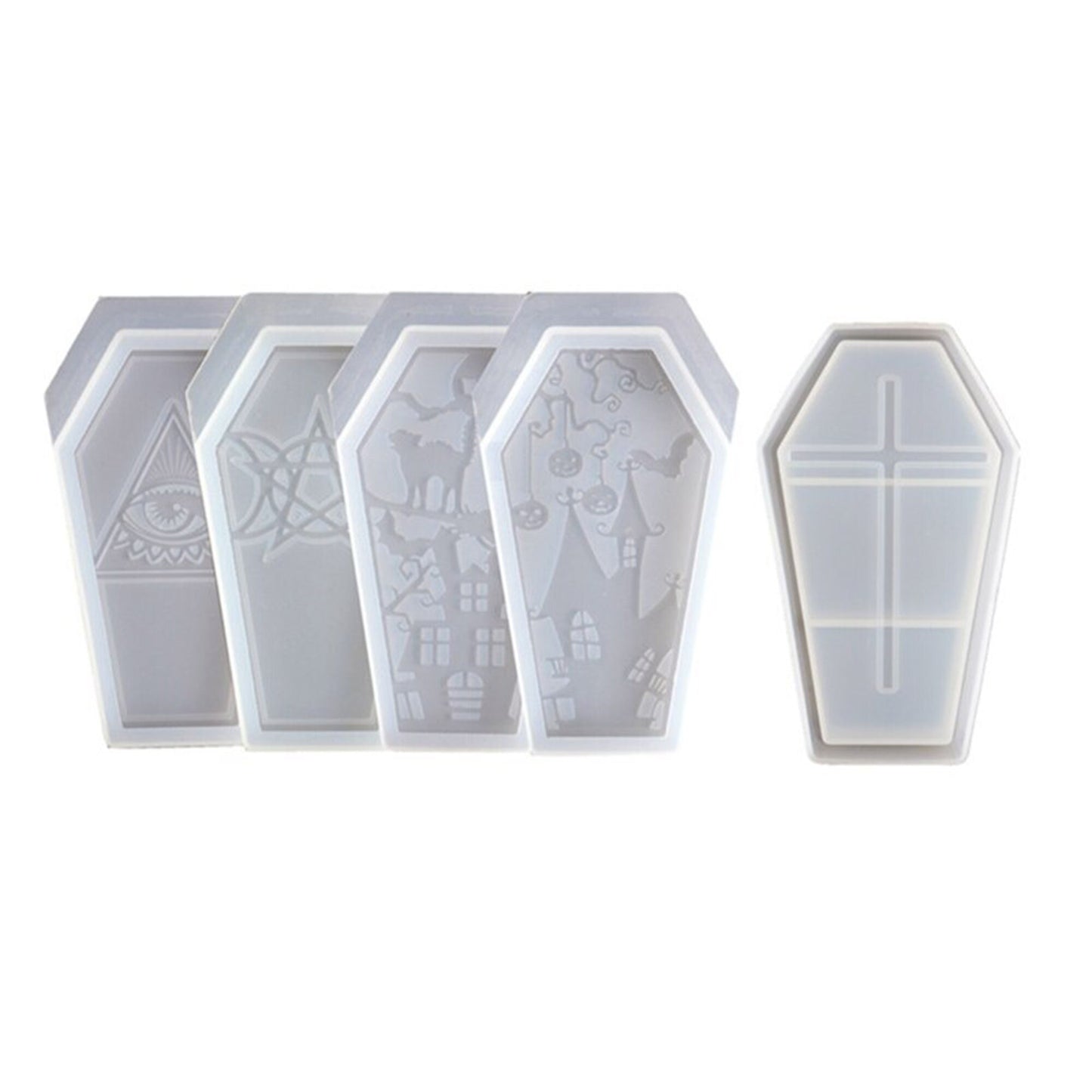 Coffin Jewellery Box with 4 Lids Silicone Mould, Trinket Box Mold, Coffin Jewelry Box Resin Mold, Halloween Mold, Spooky Mold Resin Supplies