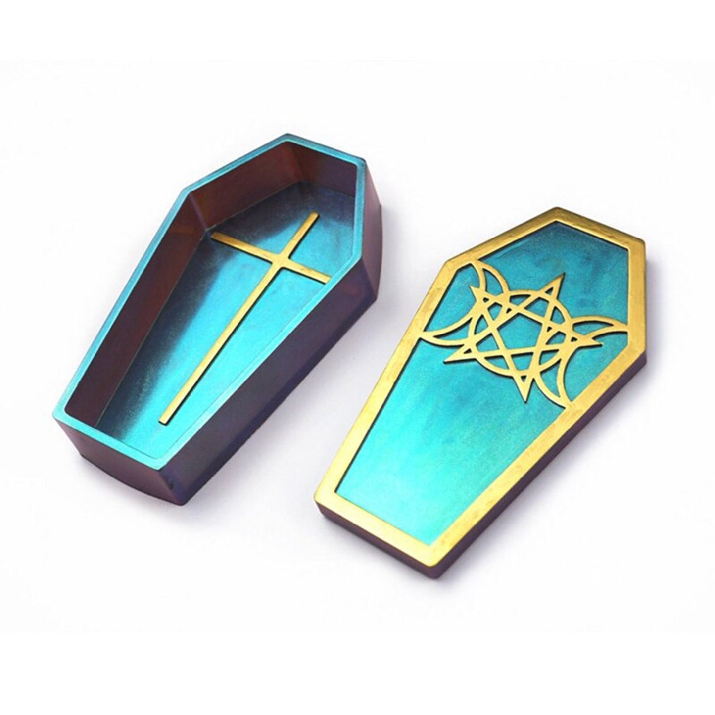 Coffin Jewellery Box with 4 Lids Silicone Mould, Trinket Box Mold, Coffin Jewelry Box Resin Mold, Halloween Mold, Spooky Mold Resin Supplies