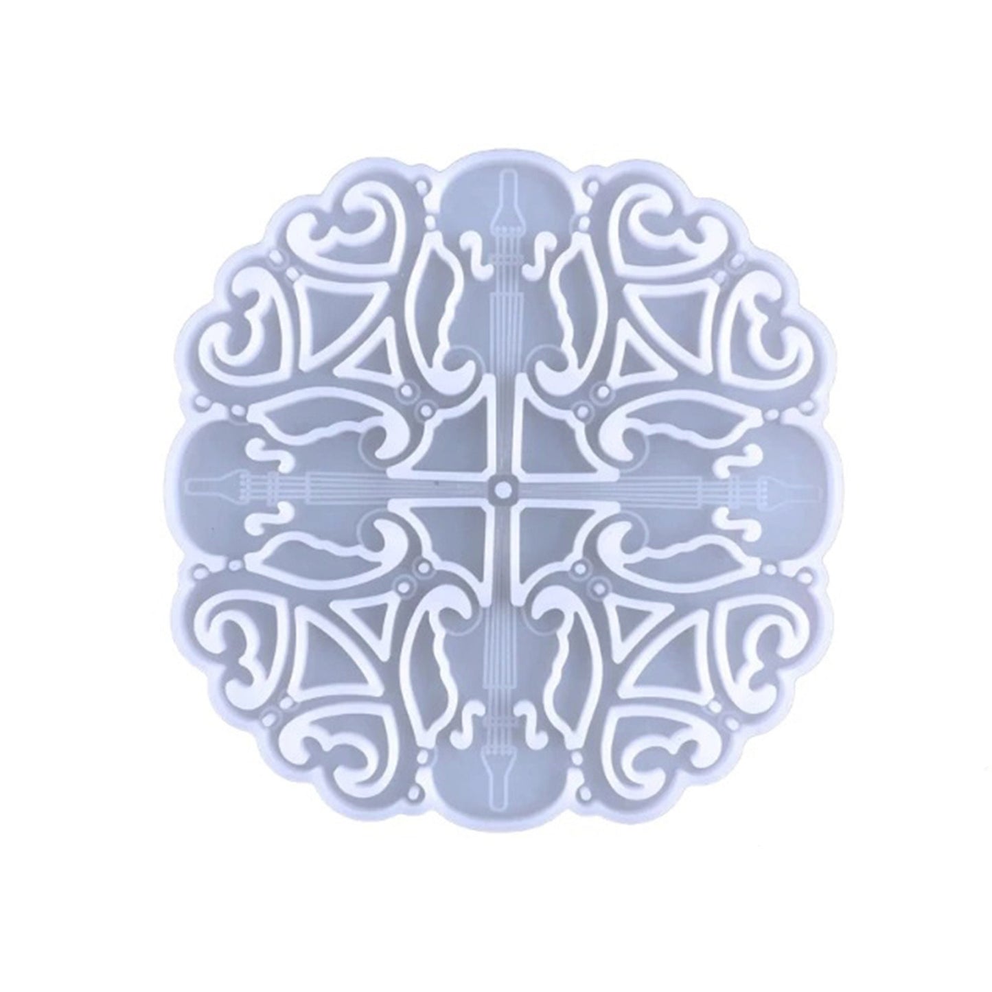 Snowflake Christmas Tree Decoration Silicone Mould, Guitar Christmas Snowflake Epoxy Resin Mold, Hanging Decoration Silicone Resin Mould