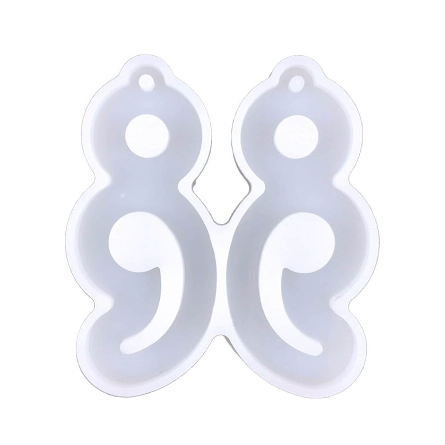 Semicolon Silicone Earrings Mould, Mental Health Awareness Silicone Earring Mold, Suicide Awareness Epoxy UV Resin Jewellery Pendant Mold