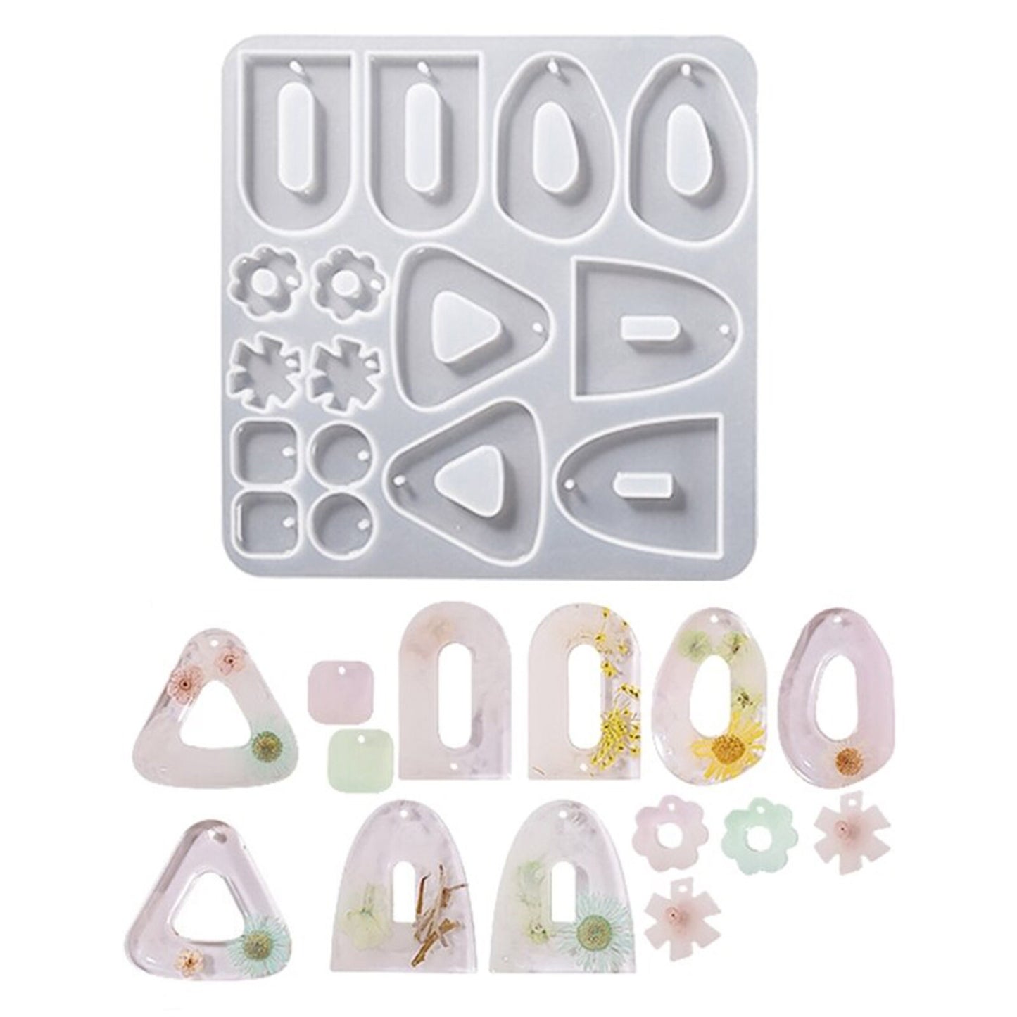 Retro Earrings Mould, Geometric Statement Earring Silicone Mold, Pendant Epoxy Resin Mould, Jewellery Polymer Clay Tool, UV Resin Mold