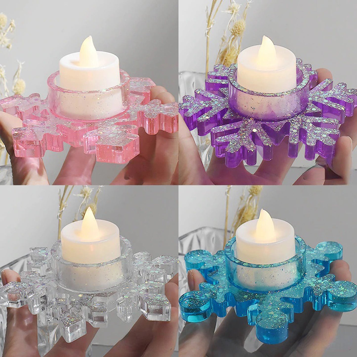 Snowflake Tea Light Holder Silicone Mold, Candle Holder Mould, Tea Light Mould, Winter Tealight Holder Mold, Tealight Mold, Resin Supplies