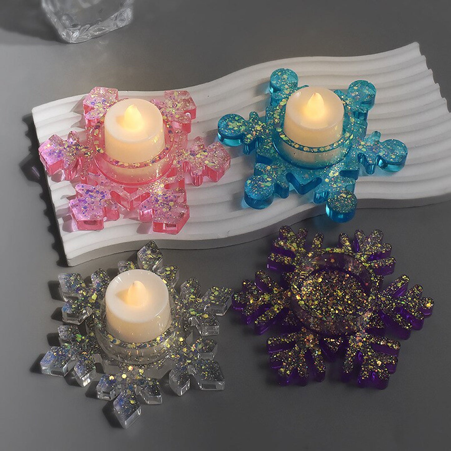 Snowflake Tea Light Holder Silicone Mold, Candle Holder Mould, Tea Light Mould, Winter Tealight Holder Mold, Tealight Mold, Resin Supplies