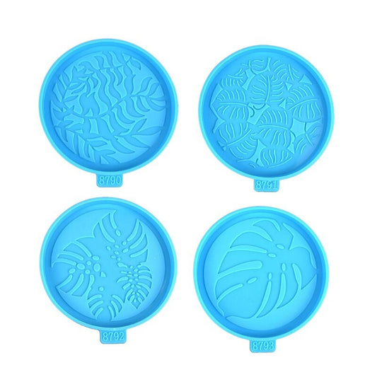 Round Coaster Mould, Palm Leaf Coaster Silicone Mold, Monstera Leaf Coaster Resin Mold, Leaf Dish Mold, Monstera Leaf Plate Mould