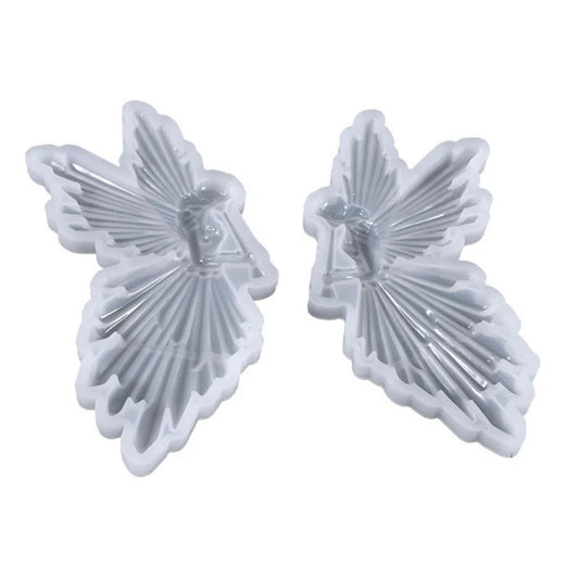 Set of 2 Angels Silicone Moulds, Girl with flute Resin Silicone Mold, Angel Christmas Decor Mold, 3D Angel Resin Mold, Fairy Angel Mould