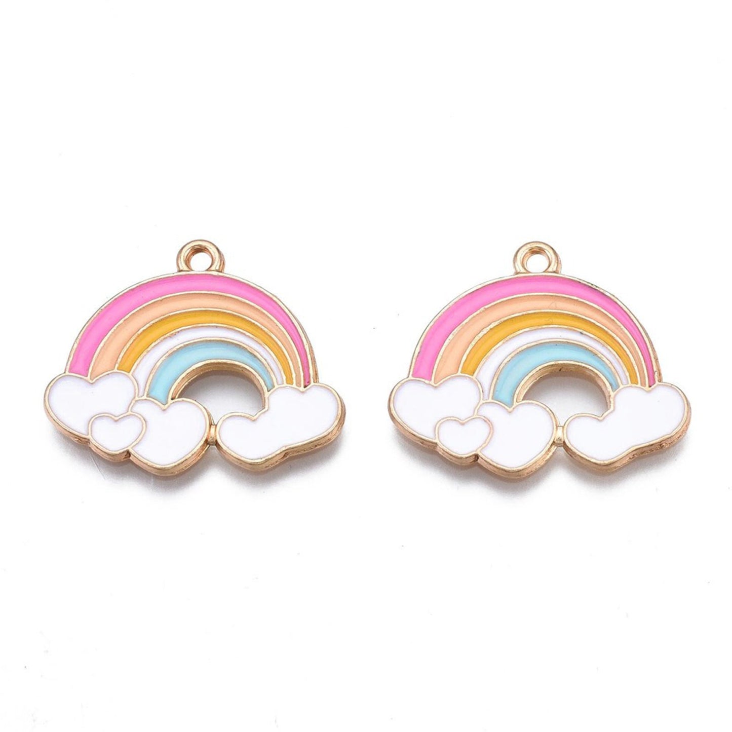 2/5/10pcs Rainbow Enamel Charms Jewellery Pendant, Kawaii Pastel Rainbow Enamel Charm for Jewelry Making DIY Jewelry Accessories