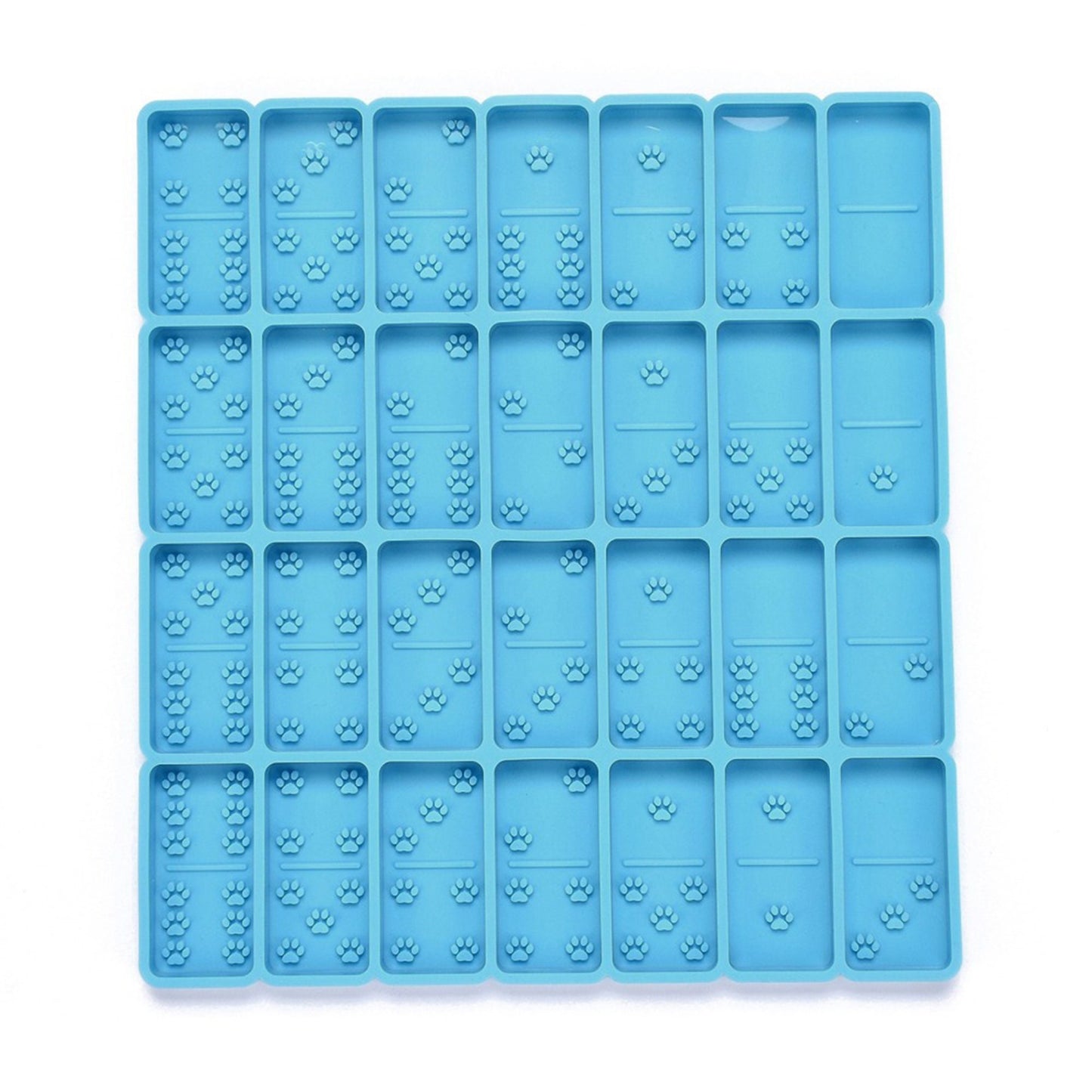 Dominoes Silicone Mold, Dominos with Pawprints Resin Mold, Paw Domino Tile Mold, Game Mold, Craft Supplies, Silicone Dominoe Set Mould