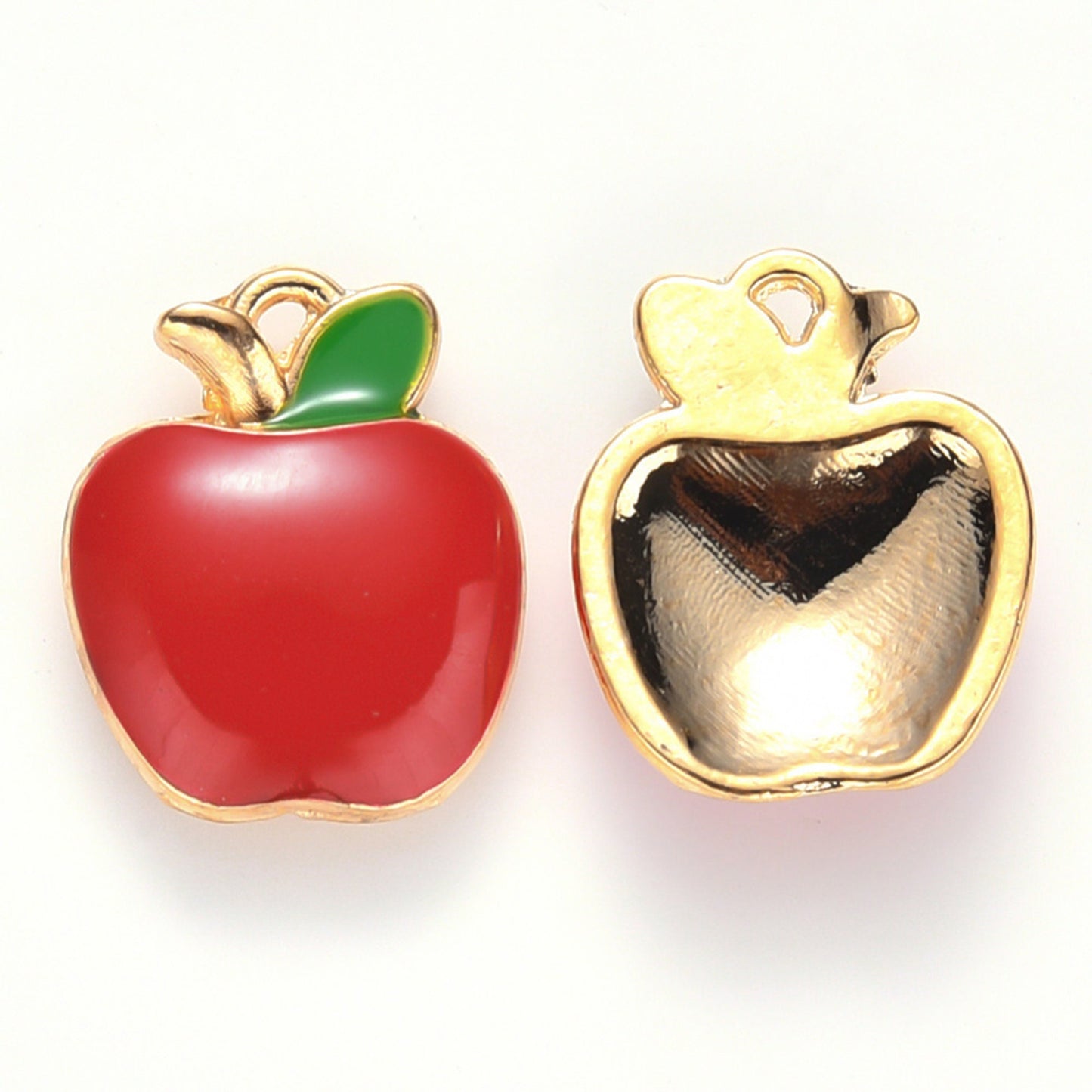 5|10pcs Apples Enamel Charm Jewellery Pendant, Apple Enamel Charm for Jewelry Making DIY Jewelry Accessories, Red Apple Enamel Fruit Charms