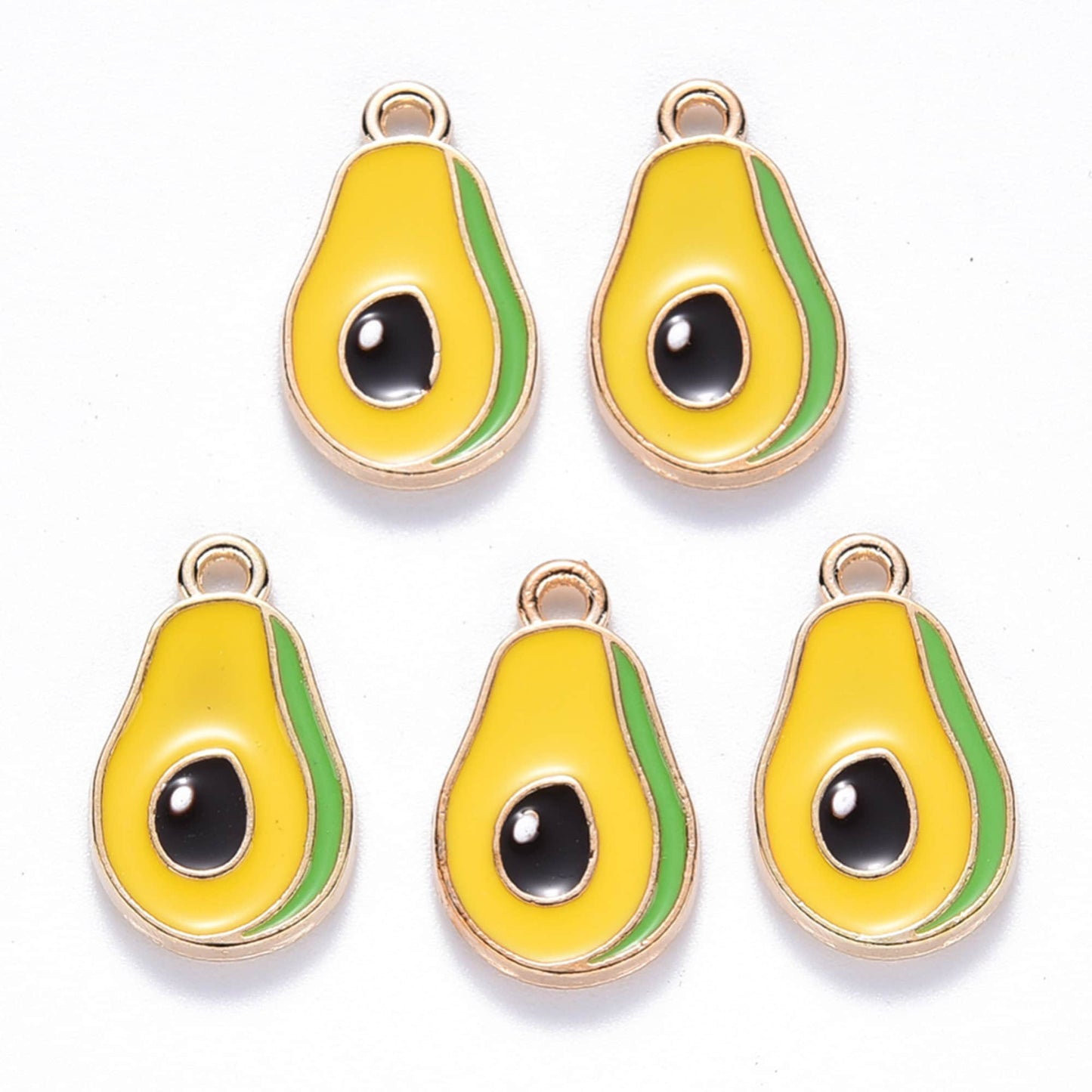 5|10pcs Avocado Enamel Charm Jewellery Pendant, Avocado Enamel Charm for Jewelry Making DIY Jewelry Accessories, Enamel Fruit Charms