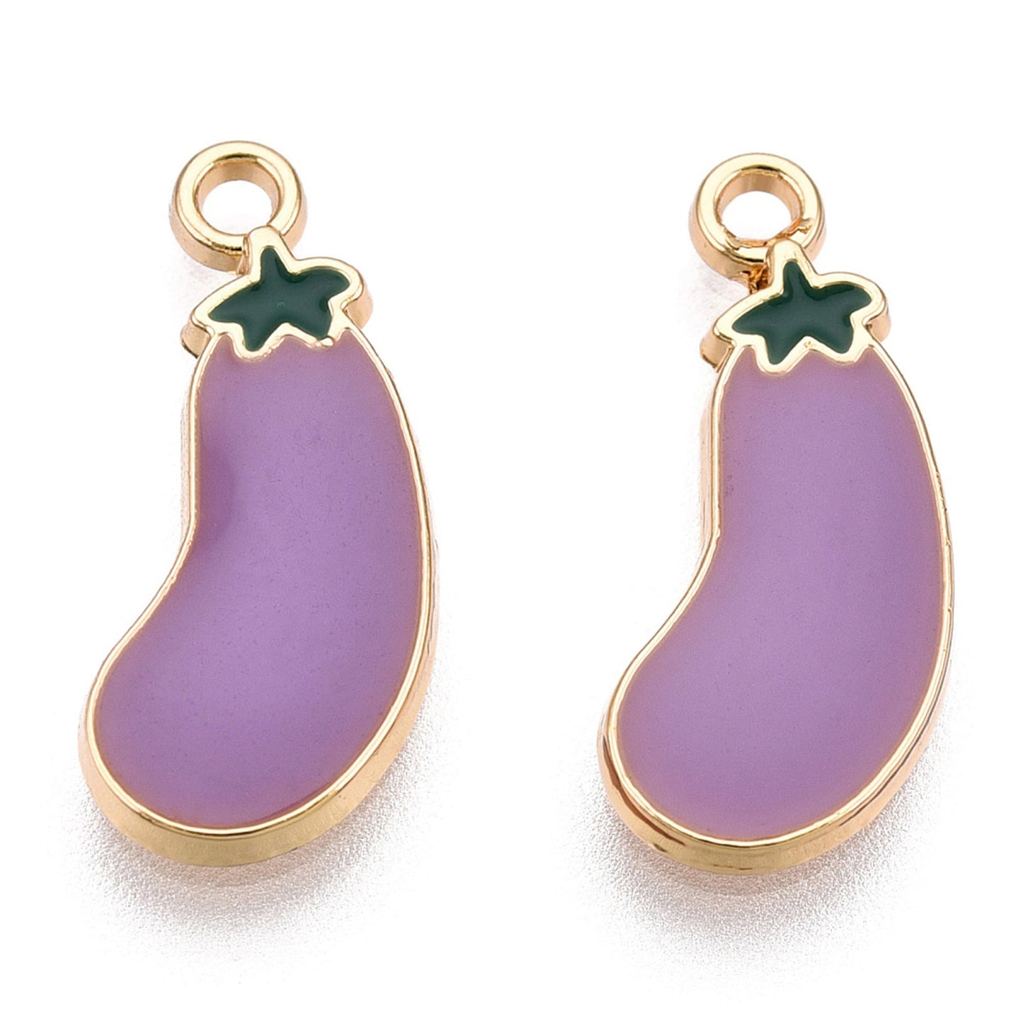5|10pcs Eggplant  Enamel Charm Jewellery Pendant, Aubergine Enamel Charm for Jewelry Making DIY Jewelry Accessories, Enamel Fruit Charms