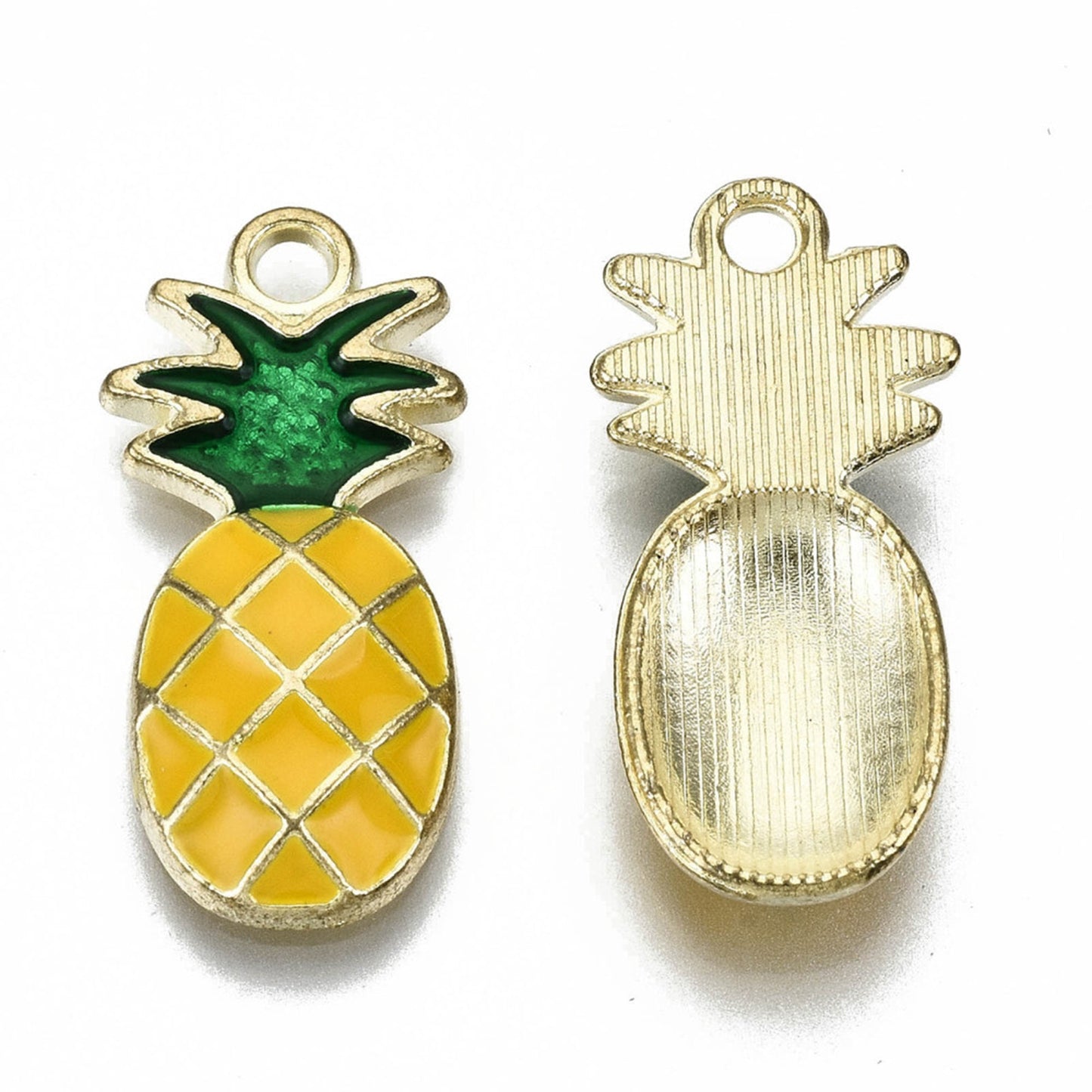 5|10pcs Pineapple Enamel Charm Jewellery Pendant, Pineapple Enamel Charm for Jewelry Making DIY Jewelry, Enamel Fruit Charms